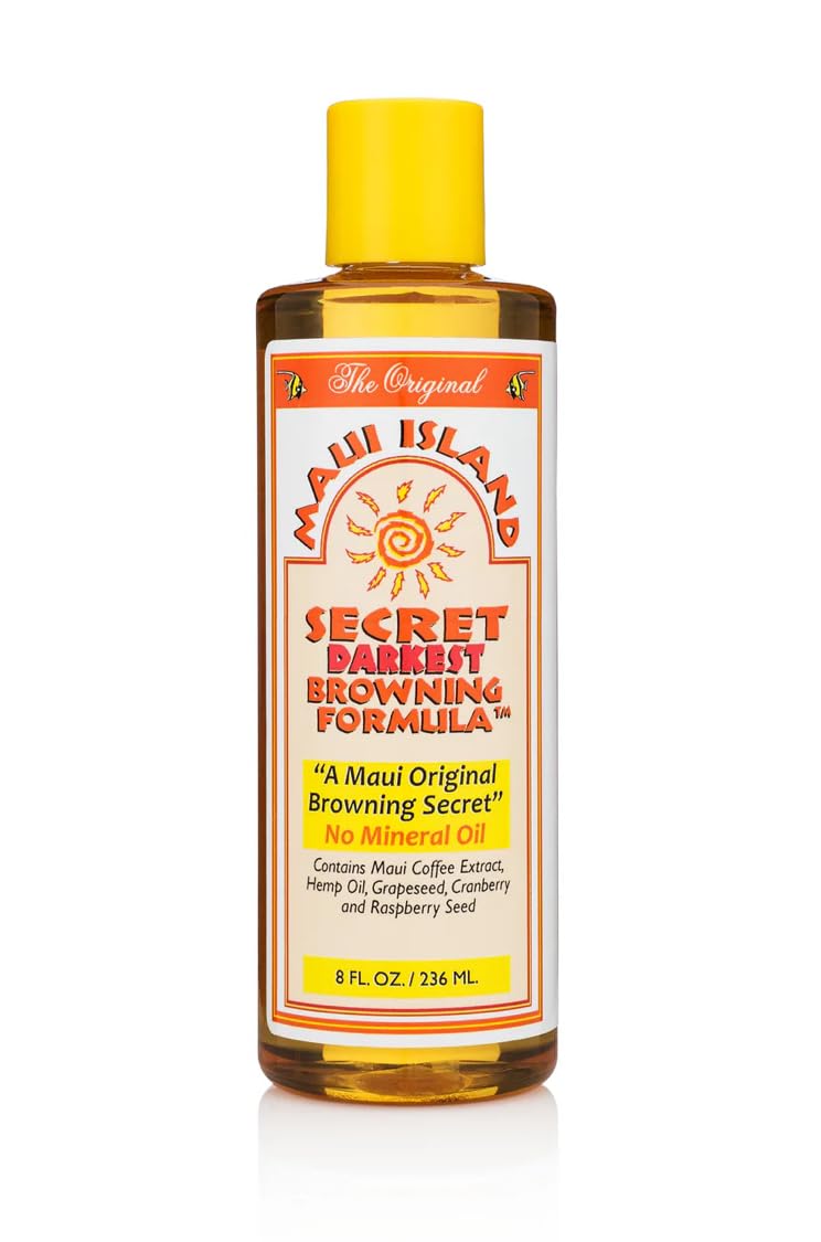 Maui Island Secret Ultimate Original Tanning Kit - Dark Tanning Accelerator Oil with Body Lotion Extender & Aloe Gel, Pack of 4, 8oz bottles