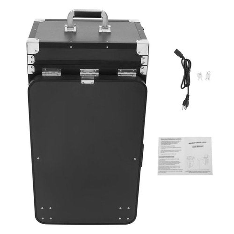 Makeup Train Case With 4 Universal Wheels,Portablel Makeup Suitcase With Drawers,Unfold Table And Makeup Mirror,Rolling Cosmetic Storage Organizer For Makeup Artist,Hairstylist,Etc (Black,Silver)