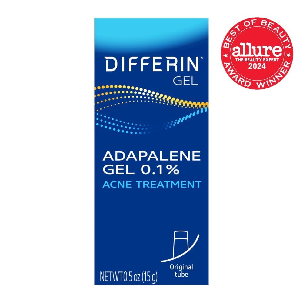 Differin Acne Treatment Gel & Power Patch Set - 36 Acne Patches (18 Large, 18 Small) with 0.1% Adapalene - Perfect Mother's Day Gift