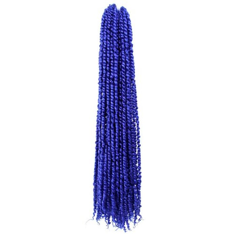 LOCSBYHAND 30 Inch Long Pre-looped/twisted Passion Twist Crochet Hair 4 Packs for Mixed-color Using (4 Packs, Blue)