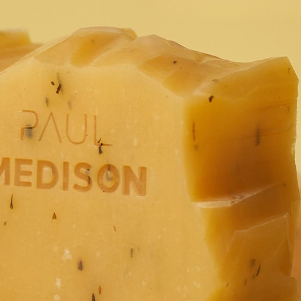 SUDIVA PAUL MEDISON, Calendula Facial Soap Bar 2.64 oz, Pack of 5 Mild Exfoliating & Soothing Daily Cleanser, Soft Fine Foam for Face & Body