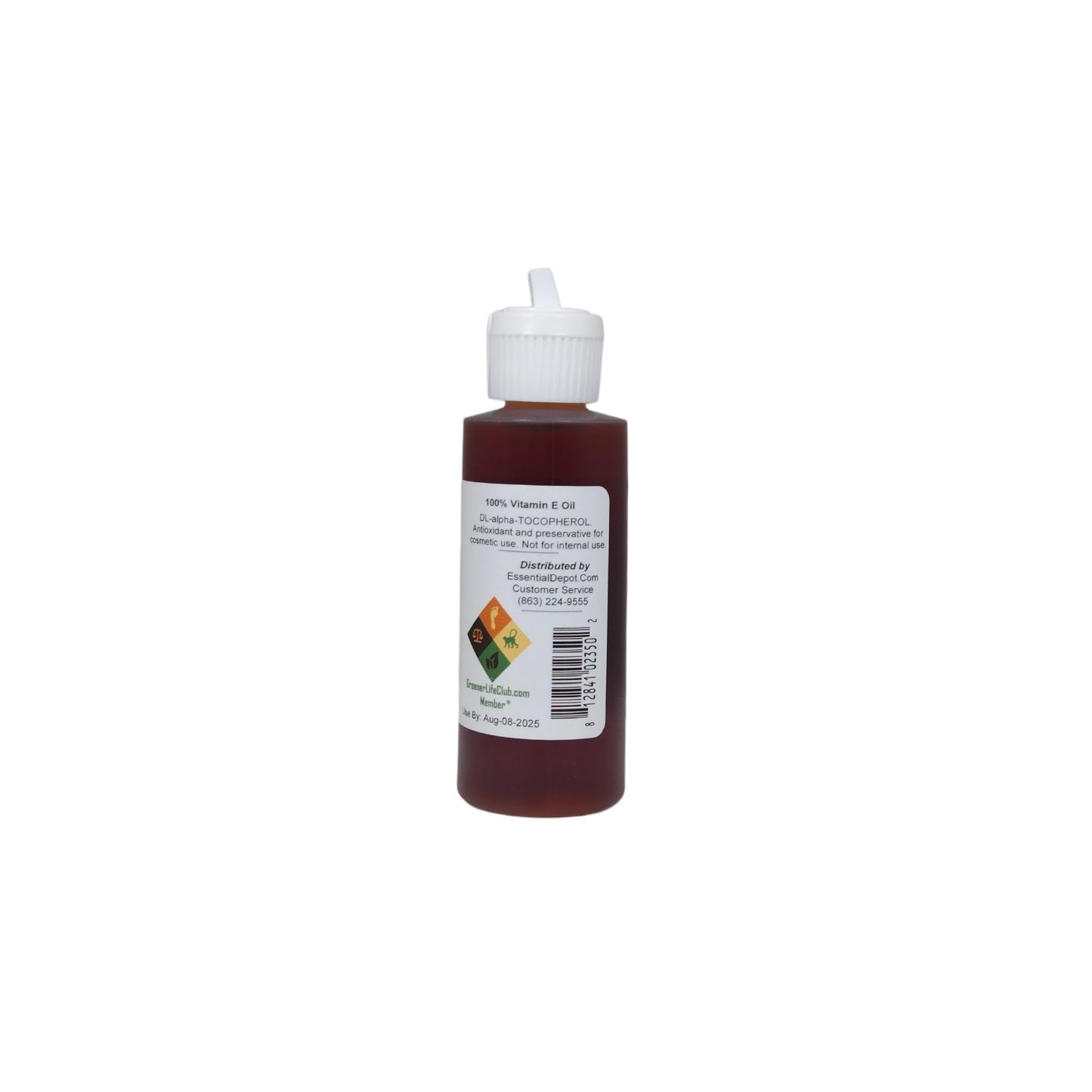Essential Depot DL-Alpha-Tocopherol (Vitamin E, a-tocopherol) - 2 oz - 100% Pure - Used for Cosmetics, Skin & Hair Care - GC/MS Tested - Skin Safe - Supplied in 2 oz. HDPE Bottle with a Flip Top Cap