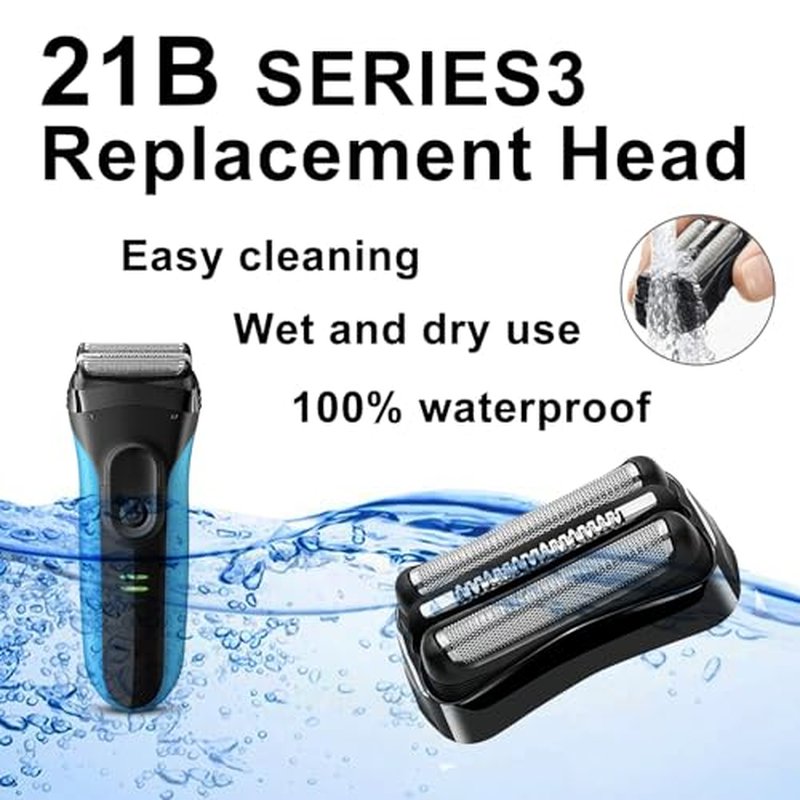 21B Series 3 Electric Shaver Replacement Head Compatible with Braun Series 3 Foil Shaver Replacement Heads 21b 3010s, 3040s,5409,etc for Braun Part 21b