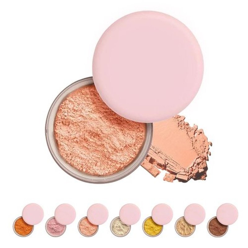 Blurring Setting Powder, 2024 Upgrade Pink Setting Powder Makeup Waterproof Setting Powder for All Skin Tones (03#, M)