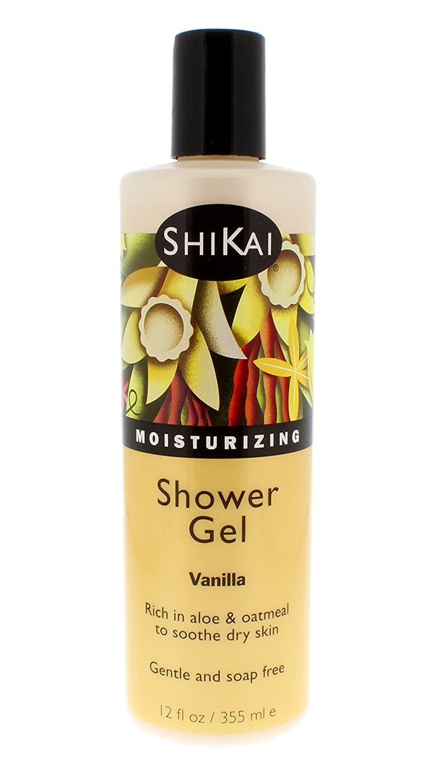 ShiKai Moisturizing Shower Gel, Vanilla, 12-Ounce Bottles (Pack of 3)