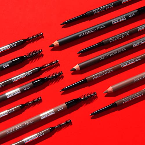PUPA Milano High Definition Eyebrow Pencil - Easily Shape And Define Flawless Eyebrows - Fill And Volumize For Beautiful Thick Brows - Sculpt Arches With Smooth Precision - 003 Dark Brown - 0.003 Oz