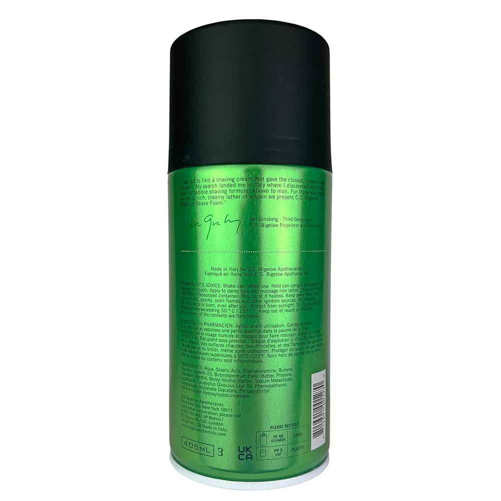 C.O. Bigelow Shaving Foam, 5.2 oz Mens Shaving Cream, Shave Foam for Men with Eucalyptus Oil for All Skin Types