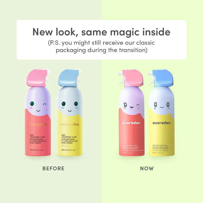 Kids Cloud Body Wash Duo - Gentle Nourishing Toddler Wash | Coconut & Citrus Scents, 2 Pack (6.7 fl oz Each)