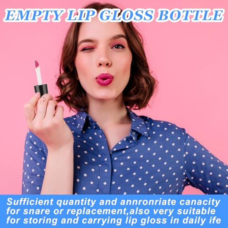 JJUNW 10pcs Empty Lip Gloss Tubes, 1.2ml Mini Refillable Cosmetic Containers Bottles Lip Balm Bottles Lipgloss Dispenser for Lipstick Samples, Lip Balms