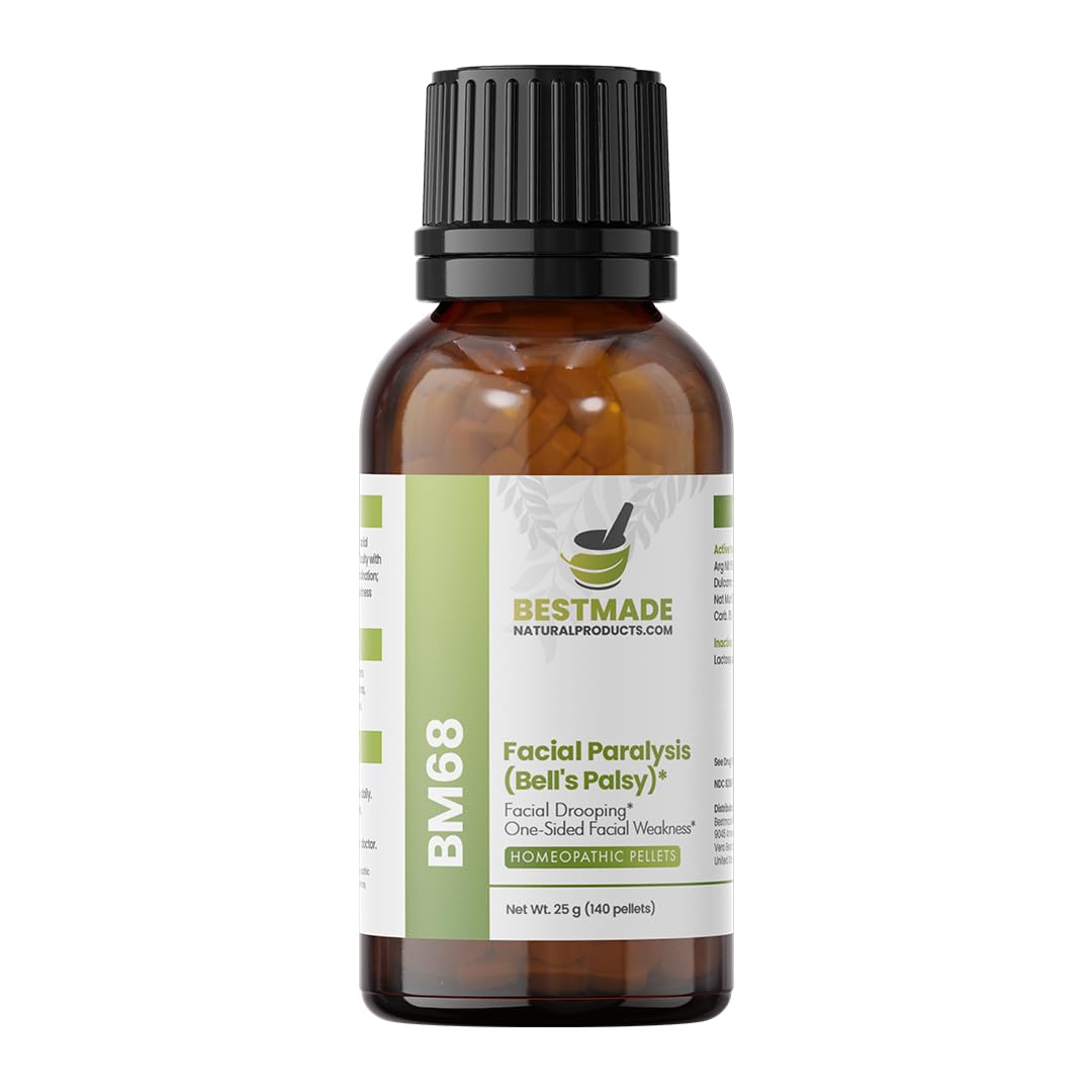 Bestmade Facial Paralysis Natural Remedy BM68 - Helps with Bell's Palsy, Facial Drooping, Tearing Eyes and Loss of Taste, 140 Pellets