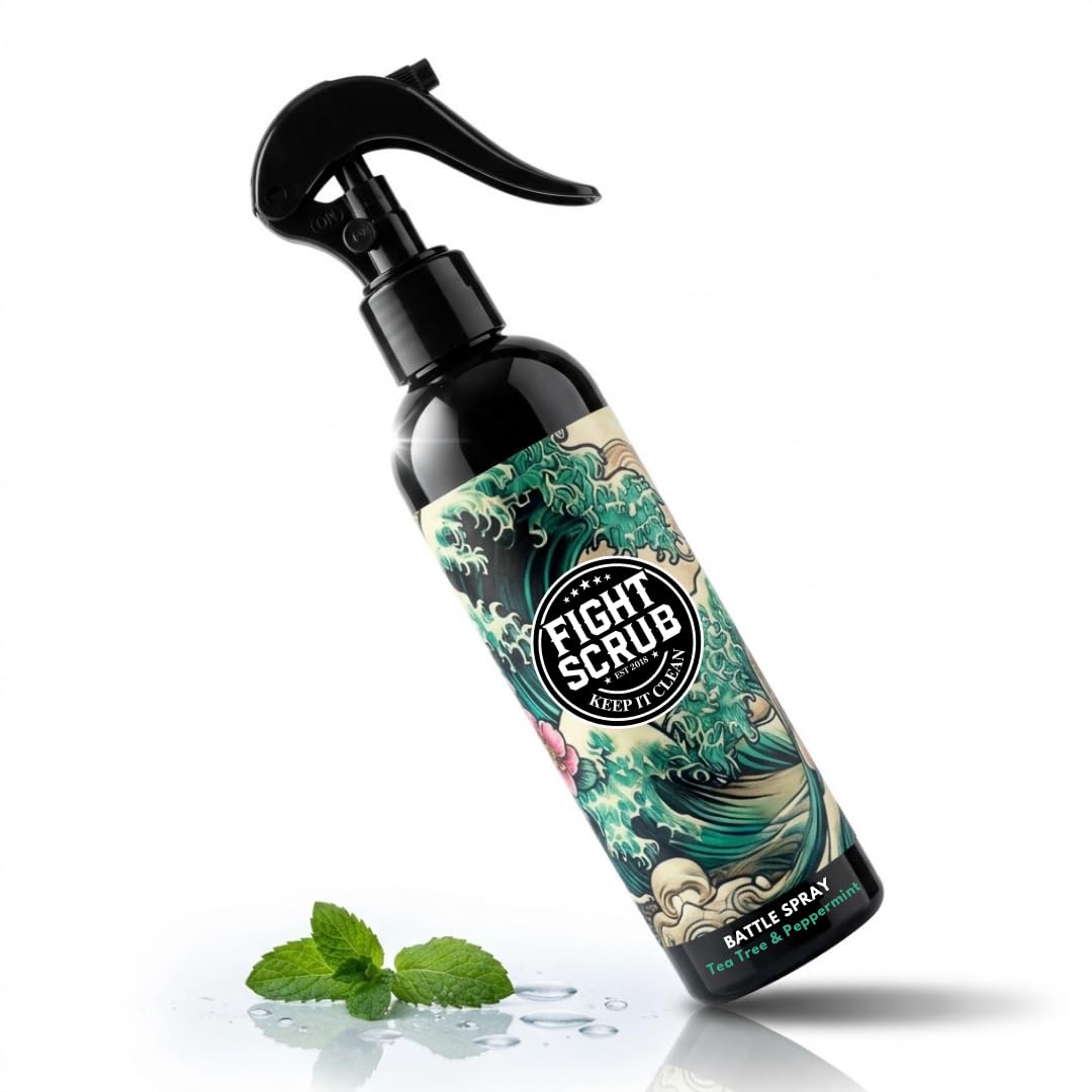Post-Training Body & Gear Spray for Athletes – Witch Hazel Formula – Combat Sports Hygiene for BJJ, Wrestling, MMA – Deodorizes Skin & Equipment – 8oz (Peppermint + Tea Tree)