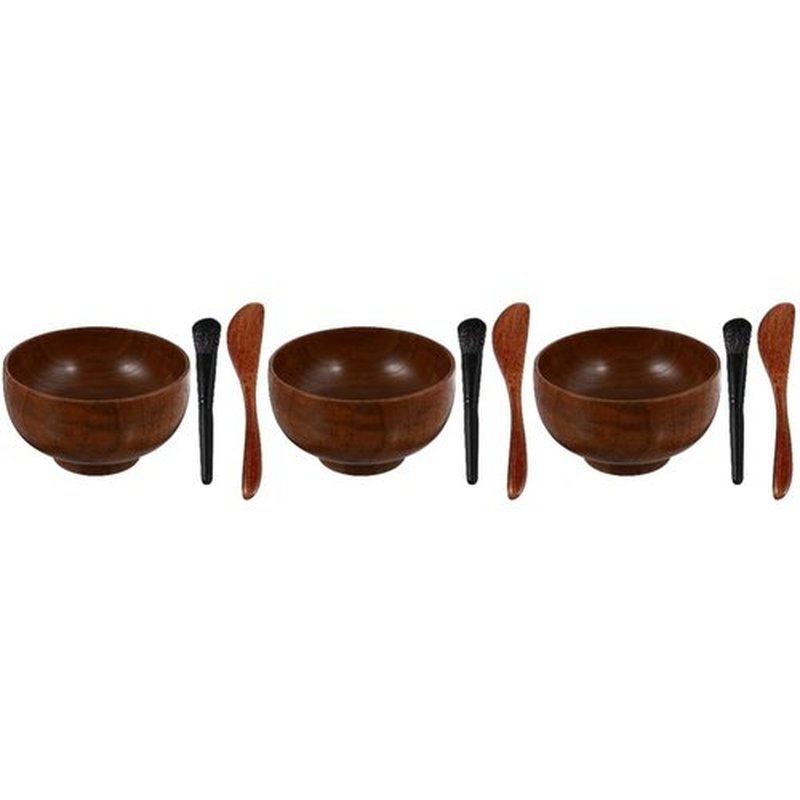 FOMIYES 3 sets Face Mask Mixing Bowl Kit Brush Spatula Practical Facial Mask Tool Skin Care Beauty,Facial Mask Bowl Set