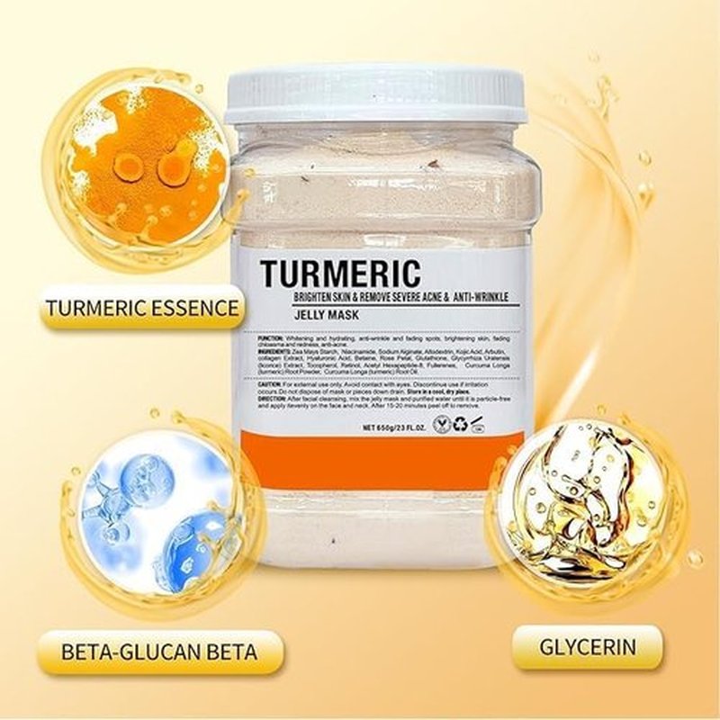 Angeland Jelly Mask for Facials Professional Natural Gel Face Masks, Moisturizing & Hydrating Jelly Face Masks, Peel Off Face Masks SkinCare 23 Fl Oz (Turmeric)