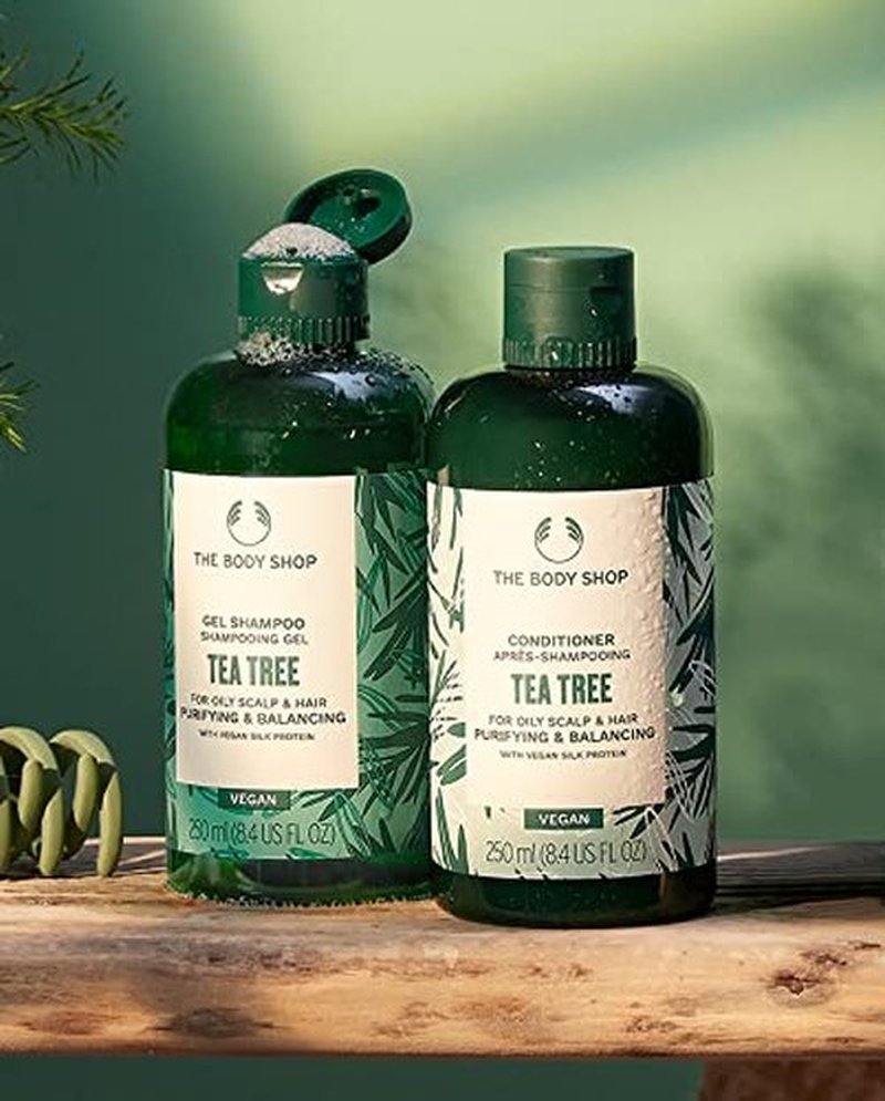 The Body Shop Tea Tree Purifying & Balancing Shampoo for Oily Hair & Scalp, Vegan, 8.4 Fl Oz