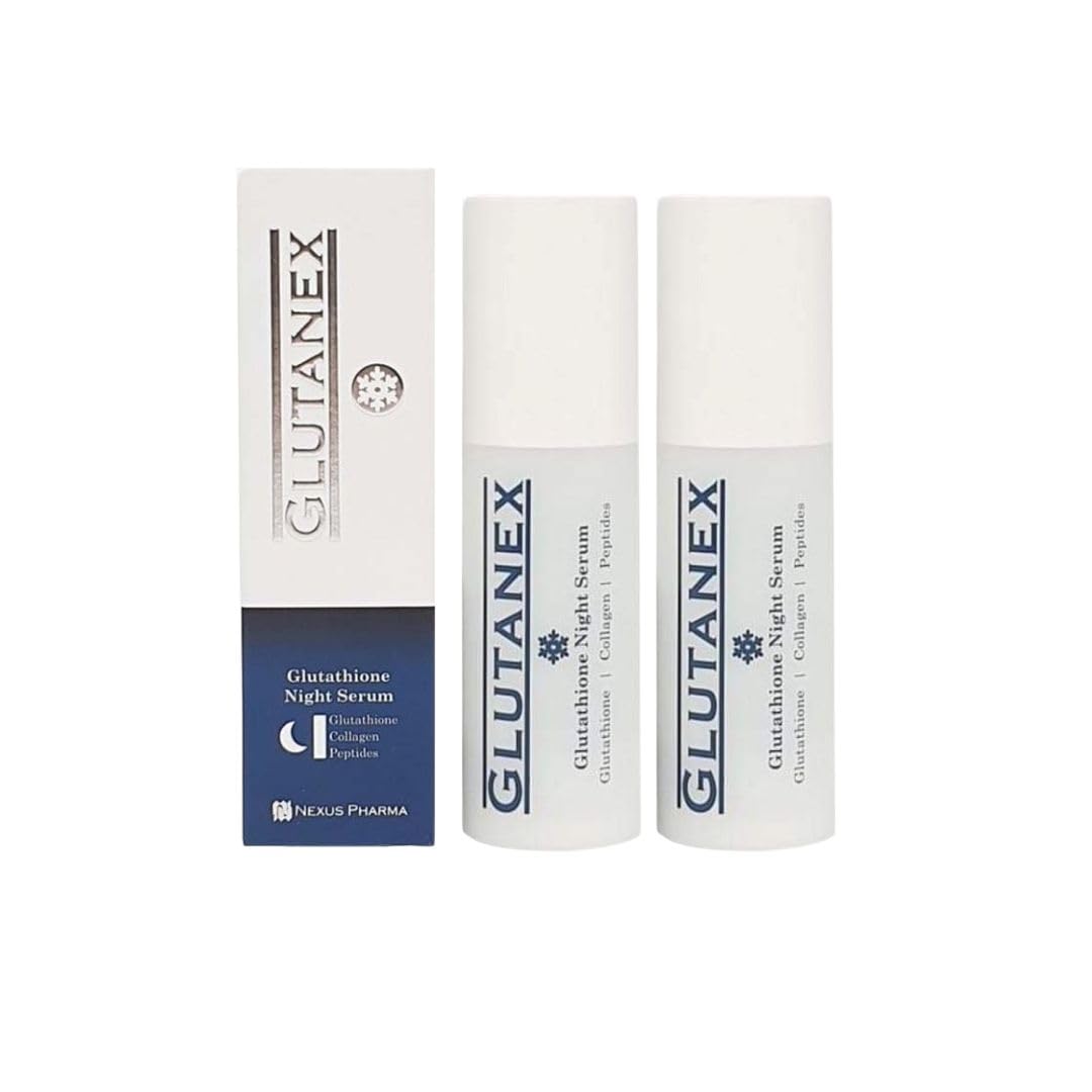 Glutanex Night Serum 30ml (2 Pack) — Hydrating & Radiance-Boosting Serum with Glutathione & Peptides, Made in Korea, Smooth & Nourish Skin Overnight