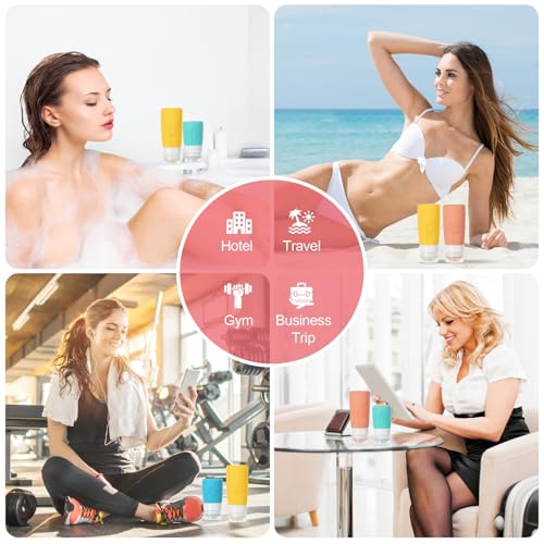 Vipop 20 Pack Travel Bottles for Toiletries,TSA Approved Silicone Travel size Toiletries,Leak Proof Travel Containers for Toiletries,Travel Bottles for Shampoo Conditioner Lotion (Dandelion)