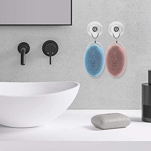 3 PCS Soft Silicone Body Scrubber,Silicone Body Shower,Silicone Loofah 2 in 4 Bath and Shampoo Brush, Body Scrubber Shower Cleaning Exfoliating Use,Lather Well, Black,Pink,Blue