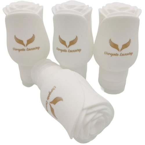 Vorgato Luxury- Silicone Travel Bottles for Toiletries - 3oz Travel Size Bottles - Silicone Travel Bottles - TSA Approved Travel Bottles - Leak proof Travel Bottles - Refillable Travel Bottles (White)