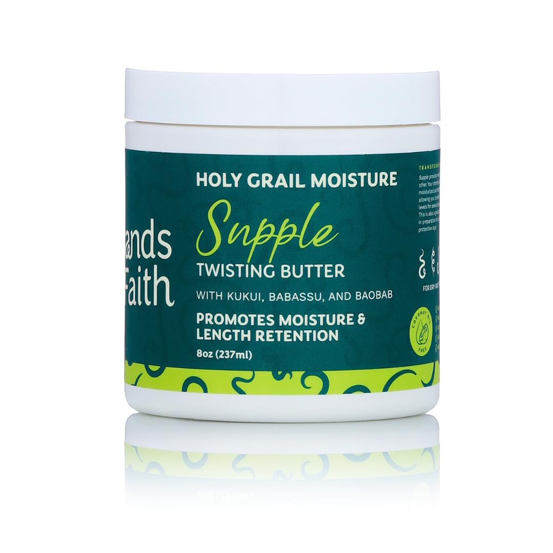 Strands of Faith Moisturizing Supple Twisting Butter | Holy Grail Collection | Including Babassu, Kukui, and Baobab Oil | Hydrates & Revitalizes to Healthy Hair | For Dry Hair Types