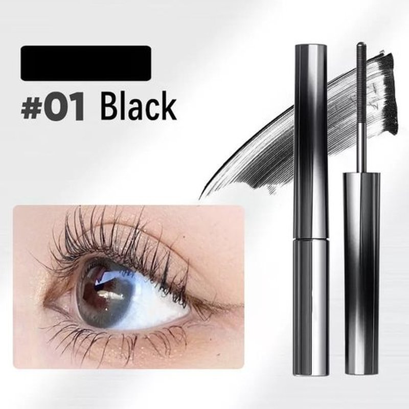 Chromamascara Mascara, Metal Wand Mascara, Curling Iron Mascara Metal, Mascara With Metal Wand, Iron Rod Mascara Brush, 3D Curling Eyelash Iron Mascara Waterproof, Long-Lasting, Smudgeproof (Black, 1)