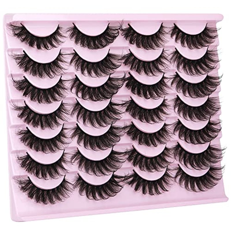Lashes Wispy Faux Mink Lashes Fluffy False Eyelashes Natural Look 16mm Eye Lashes 6D Volume Fake Lashes pack by Kiromiro 14 Pairs