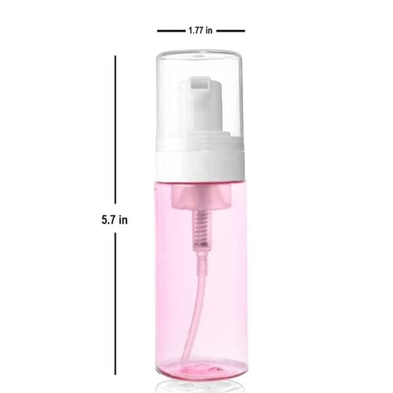 3-Pack Travel-Sized Foaming Pump Bottles - Empty Foaming Liquid Soap Dispensers - for Refillable Travel Hand Soap Shampoo Foaming Castile Cosmetics - BPA Free (100ml/3.3oz) (Pink)