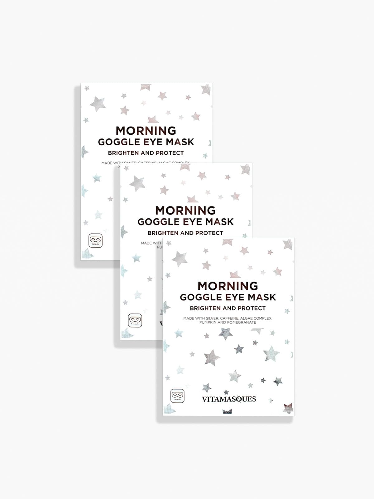 Vitamasques Under Eye Mask, 3-Pack Ultra-Revitalizing Goggle Mask, Korean Skin Care, Cooling & Hydrating Under-Eye Treatment with Hyaluronic Acid & Centella