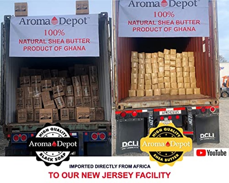 Aroma Depot 8 oz Raw African Liquid Black Soap 100% Natural soap for Acne, Eczema, Psoriasis, and Dry Skin Scar Removal Face And Body Wash. Handmade imported from Ghana