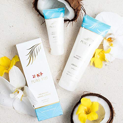 PURE FIJI Nourishing Hand Cream - Deep Moisturizing Hand Cream for Women and Man, Hand Lotion For Dry Hands - 24 Hour Moisture, Organic Ingredients, Coconut Lime Blossom, 4 oz
