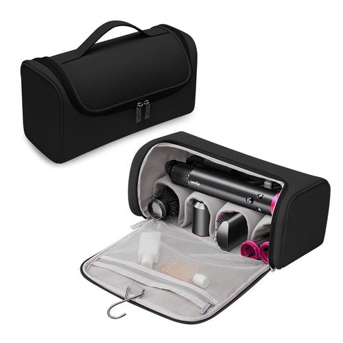 Gearific Travel Case Compatible with Dyson/Shark Flexstyle,PU waterproof Portable Travel Pouch with Hanging Hook, Carrying Case Compatible for Dyson/Shark Airwrap Flexstyle Complete Styler (Black)