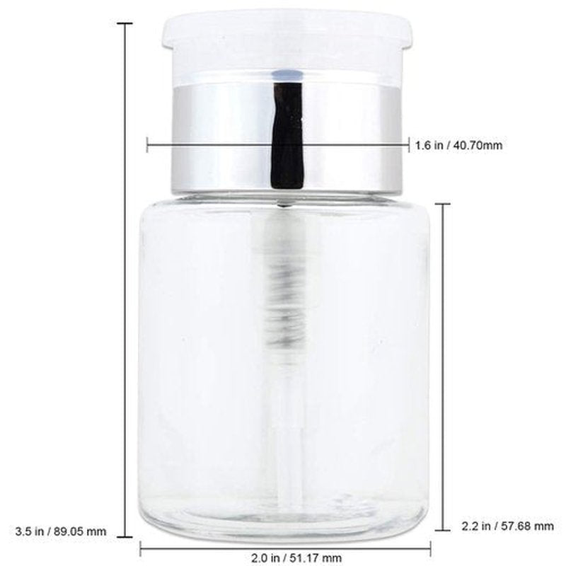 3oz Push Down Pump Dispenser Flip Top Cap Refillable Empty Bottle - Color: Silver - Lockable Travel Cosmetic Packaging Empty Bottle for Nail Polish Manicure