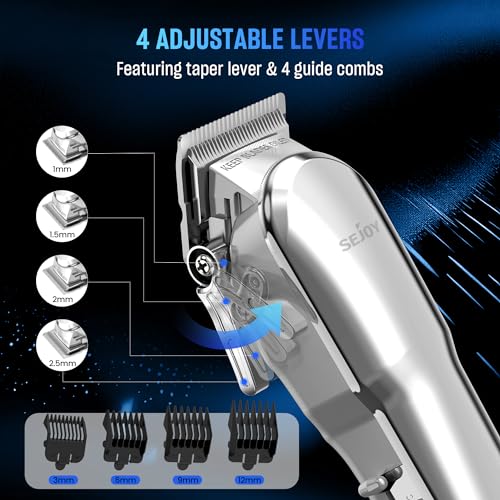 Hair Clippers for Men, Cordless Barber Hair Grooming Kit, Professional Hair Trimmer, Beard Trimmer,Rechargeable Home Haircut for Men Women Kids Children LED Display USB Rechargeable Gold&Silver