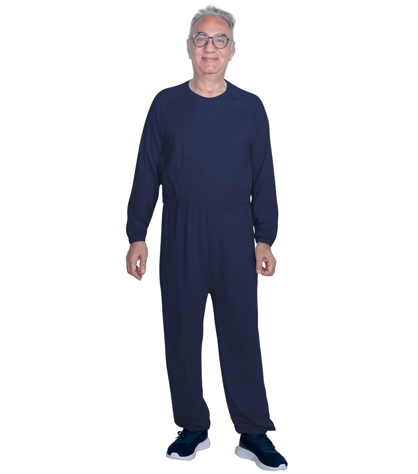 Codida Adaptive Men's Security Back-Zip Jumpsuit - Easy Care Romper for Elderly & Limited Mobility