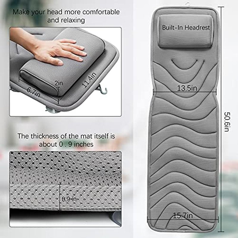 Full Body Bath Pillow for Bathtub, Non-Slip Bath Pillows for Tub, Spa Bathtub Pillow Cushion for Headrest Neck Shoulder and Back Rest Support，Relaxation Spa Accessories-50 x 15" (Grey)