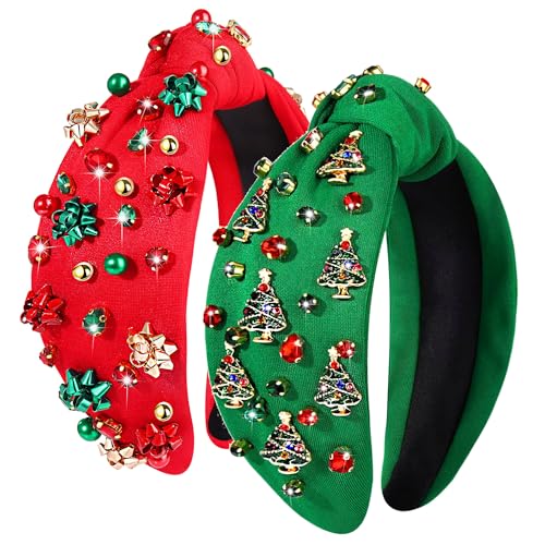 CEALXHENY Mexican Headband for Women, 2PCS Cinco De Mayo Headbands with Chili Pepper Charms, Fiesta Headband Accessories, Knotted Headband, Festive Headband, Party Gifts