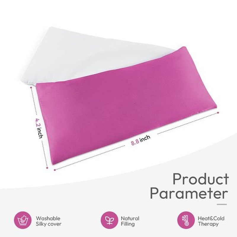 Eye Pillows for Relaxation, Yoga Eye Pillow for Meditation, Microwavable Weighted Eye Pillow for Yoga, Moist Heat & Cold Eye Compress No Scent (Rose Red)