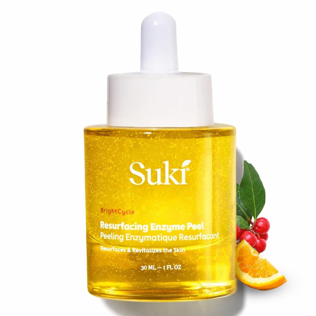 Suki Resurfacing Enzyme Peel for Face Chemical Exfoliant Facial Peel, Dead Skin Remover & Skin Texture Refiner, Enzyme Exfoliant for Sensitive & Acne Prone Skin, Gentle Lightweight Peeling Gel, 1 oz.