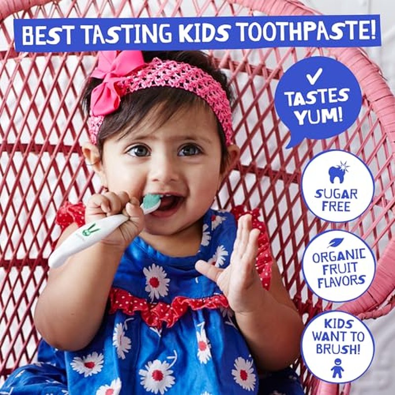 Jack N' Jill Natural Toddler Toothpaste for Baby, Kids and Infants 6 Months & Up, Fluoride Free Training Toothpaste for Toddlers 1-3, 40% Xylitol, BPA Free - Milkshake, 1.76 oz (Pack of 1)