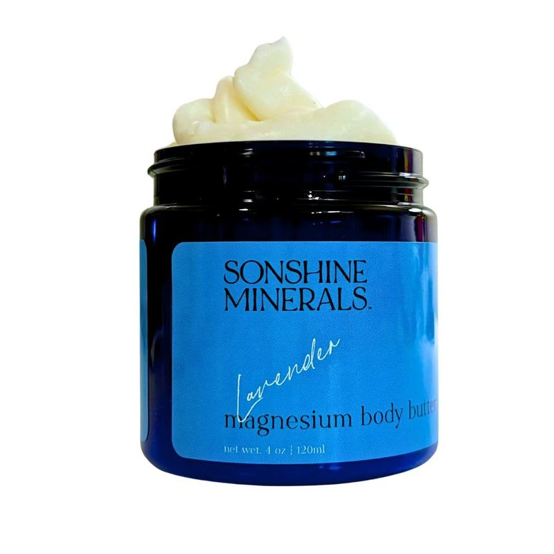 SONSHINE MINERALS Magnesium Cream, Calming, Fast Absorbing Lavender Skin Care Butter, Deeply Moisturizing, USA Crafted, 4 oz