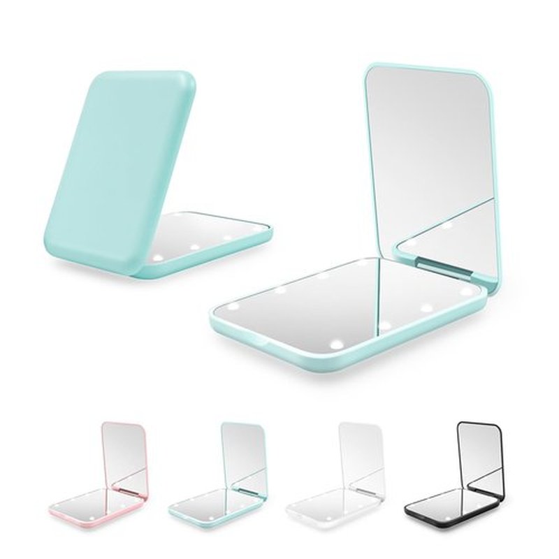 Kakuje Compact Mirror, 1X/3X Magnification LED Pocket Mirror with Nternal BIattery, Mini Mirror for Purse, Pocket,Travel and Present (Mint Green)
