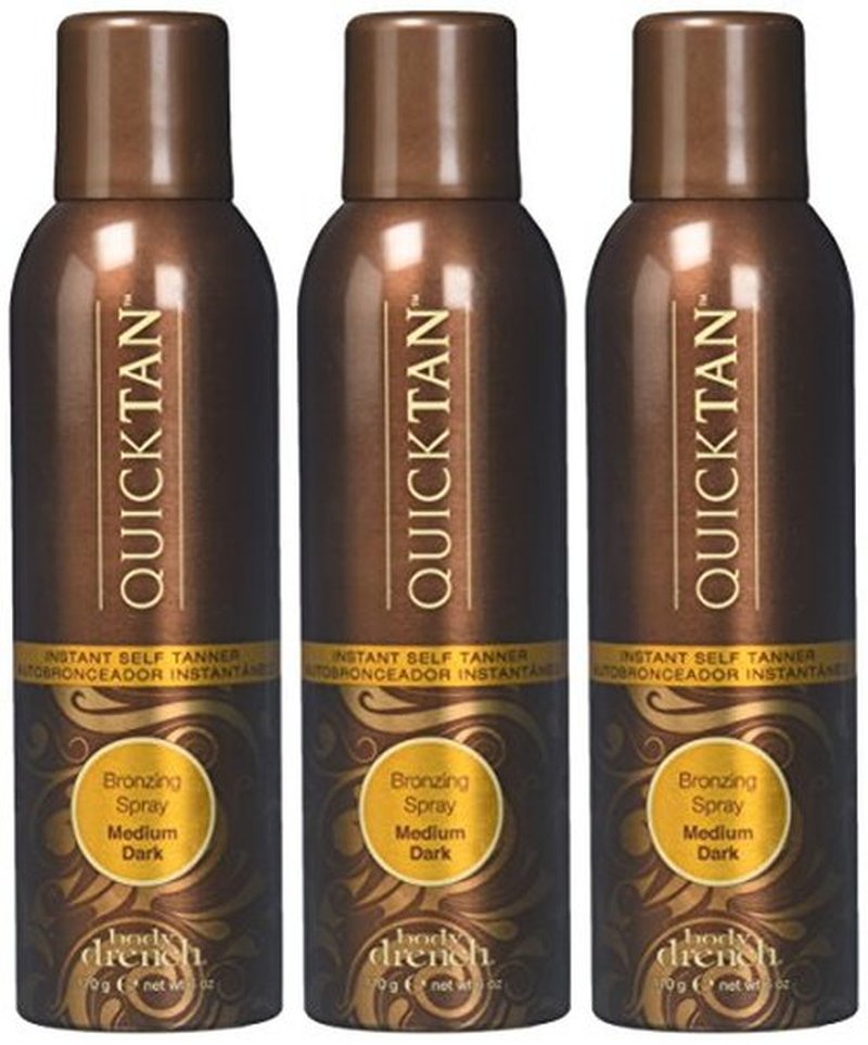 Body Drench QuickTan Bronzing Spray Instant Self Tanner, Medium/Dark, 6 Fl Oz (Pack of 3)