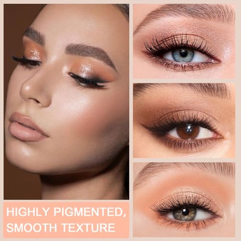 JUAAZIN Nude Eyeshadow Palette Natural Matte Shimmer Glitter 9 Colors, Light Bronw Nude Brown Neutral Warm Eyeshadow Palette, Velvety Matte Finish Long Lasting Waterproof Professional Makeup 01#