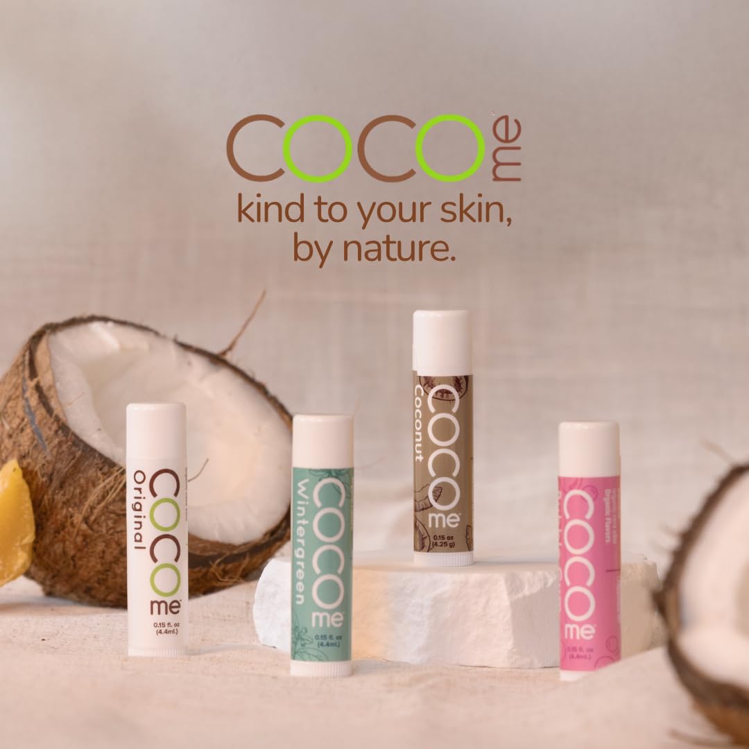 CoCo Me Coconut Beeswax Lip Balm – Organic Lip Balm with Virgin Coconut Oil & Beeswax - Natural Lip Balms & Moisturizers for Deep Lip Protection, Repair & Hydration All Day Long - 0.15oz - 6 Pack