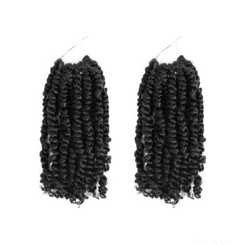 The BOHOBABE Pre-twisted Passion Twist Crochet Hair 10 Inch Short Pre-looped Crochet Passion Twist Braiding Hair 2 Packs (1#) 1#(Jet Black)