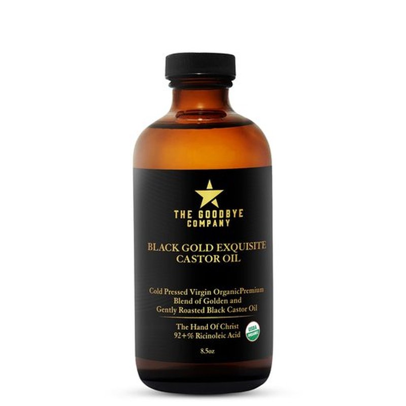 The Goodbye Company Jamaican Black and Gold Exquisite Castor Oil Blend – USDA Organic, Cold Pressed and Unrefined; Pure Hexane Free Organic Castor Oil for Body, Skin, Hair, Eyelashes and Eyebrows
