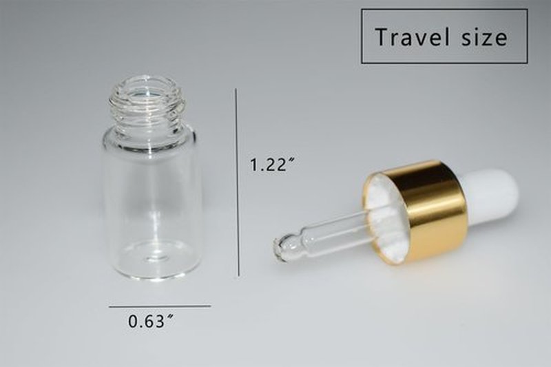 Hustar Small Dropper Bottle, 10pcs 3ml Mini Sample Dropper Bottles Mini Makeup Containers for Travel Liquids Tiny Glass