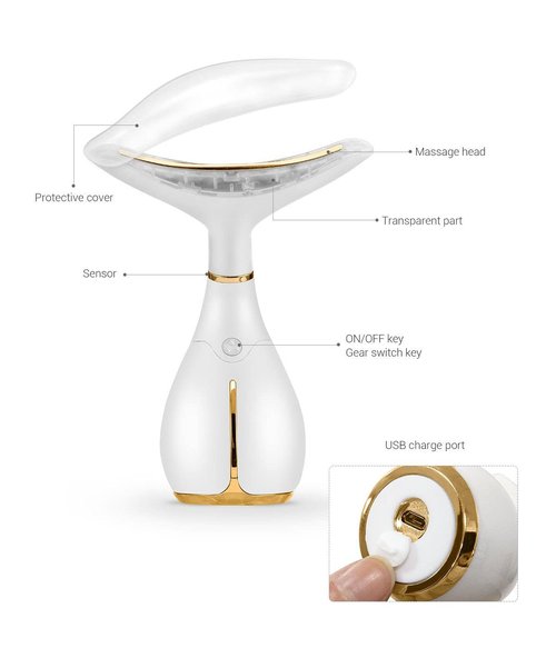 Ms.W Red Light Face Massager Electric Face Lifting, Facial Massager for Skin Care with LED, Heated, and Vibration,Tightenings and Rejuvenation for Face and Neck