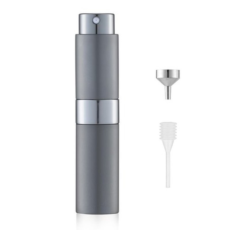 LISAPACK 8ML Atomizer Perfume Spray Bottle for Travel, Empty Refillable Cologne Dispenser, Portable Sprayer (Grey)