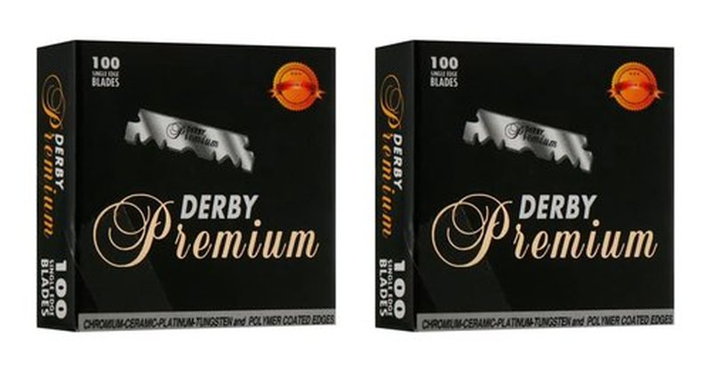 The Shave Factory Straight Edge Razor Kit (Black / 200 Derby Premium Single Edge Razor Blades)