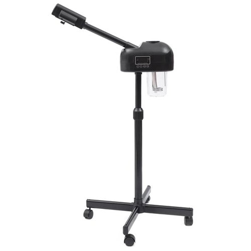 Professional Facial Steamer Machine on Wheels, Standing Esthetician Steamer, Facial Be Used for Skin Rejuvenation, Steamer for Facial Used for Spa or Personal Care (Black)